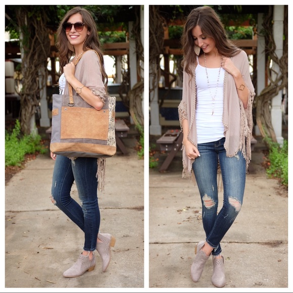 Taupe Low Heel Bootie - Picture 6 of 6